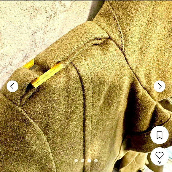 NWOT Guess Linda Olive Green long Line Wool Blend Coat - Picture 8 of 17